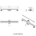 CERANO - Sprchový odtokový žlab Slim, sifon otočný 360° - nerez - DN40 - černá matná - 124 CER-414920