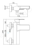 PAFFONI - West Vanová baterie s příslušenstvím, chrom WS026CR