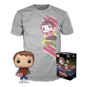 Funko POP &amp; Tee: Back to the Future - Marty w/Hoverboard (velikost M)