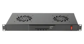 Lanberg 19" ventilační panel s LCD displejem / Ventilační panel / 1U / 2× ventilátor / termostat / 230 V (AK-1502-B)