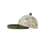 Bloomingville Keramická máslenka Bloomie Ø 16 cm, zelená barva, keramika