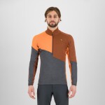 KARPOS Federa Half-Zip Fleece, Woodl.Gray/Mahogany/Vibr.Orang velikost: L