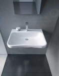 DURAVIT - DuraStyle Umyvadlo Med, 650x570 mm, bez otvoru pro baterii, s WonderGliss, alpská bílá 23306500701