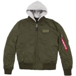 Alpha Industries Bunda MA-1 TT Hood zelená tmavě XL
