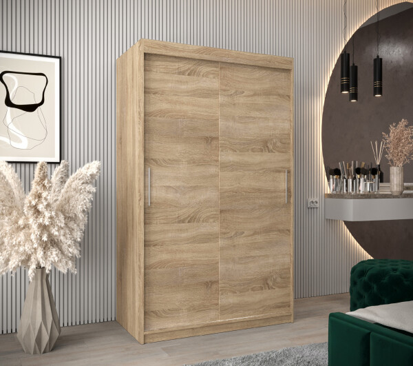 Šatní skříň Abi T0 s posuvnými dveřmi Barva korpusu: Dub Sonoma, Rozměry: 120 cm, Dveře: Dub sonoma