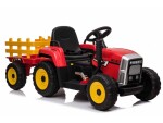 Mamido Elektrický traktor s vlečkou T2 červený 12V7Ah EVA kola