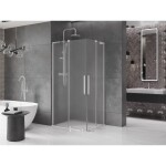 MEXEN/S - Velar L Duo sprchový kout, posuvné dveře 90 x 80, dekor, chrom 871-090-080-02-33-01