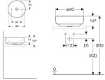 GEBERIT - VariForm Umyvadlo na desku, průměr 40 cm, bez přepadu, bez otvoru pro baterii, bílá 500.768.01.2