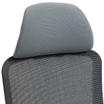 Kancelářská židle, šedý plast, šedá průžná látka a mesh, 4D područky, kolečka pro tvrdé podlahy, multifunkční mechanismu