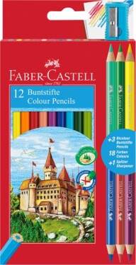Pastelky Faber-Castell EKO 12 barev + 3 bicolor + ořezávátko