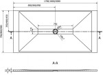 MEXEN/S - Toro obdélníková sprchová vanička SMC 170 x 70, bílá, mřížka černá 43107017-B