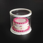 Cake star dortový box bílý kulatý s průhledným víkem 26,5x24cm