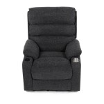 Křeslo polohovací elektrické, 1 motor, šedá látka, bezdrátové nabíjení pro mobilní telefon