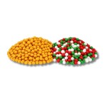 Cukrové perly SweetArt zlatožluté matné a Christmas mix 5 mm (120 g)