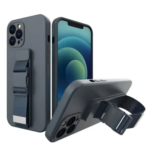 Hurtel Gelové pouzdro s řetízkem pro Xiaomi Poco X3 NFC tmavě modrá / Pouzdro / Řetízkový popruh