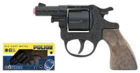 Policejní revolver kovový černý 8 ran - Alltoys Gonher