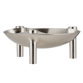 Stoff Nagel Designová miska se svícny STOFF Nagel Brushed Chrome, stříbrná barva, kov