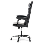 Herní křeslo, houpací mechanismus, šedá ekokůže, KA-L626 GREY