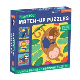 Mudpuppy Match-Up Puzzle - Mláďata z džungle (12 dílků)