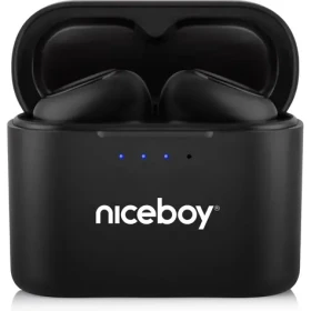 Niceboy HIVE Podsie 4 černá / Bezdrátová sluchátka s mikrofonem / TWS / Bluetooth 5.4 / IP54 / nabíjecí pouzdro (hive-podsie-4-black)