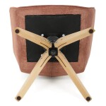 Židle jídelní s područkami, oranžová voděodpudivá látka, dubové nohy, otočná 360°