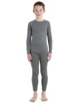 Dětské triko ICEBREAKER Kids 200 Oasis LS Crewe, Gritstone Heather velikost: 3