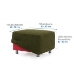 Super strečové potahy NIAGARA zelená taburet (40 - 60 cm)