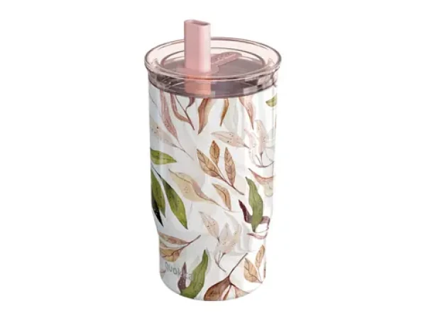 Quokka Nerezový termohrnek s brčkem Mist Falling Leaves 720 ml (40167QO)