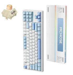 MCHOSE MC-K87 Icy Creamsicle bílá / herní bezdrátová klávesnice / mechanická / Icy Creamsicle / 2.4GHz / BT / US Layout (MC-K87-4)