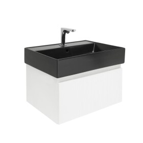 Koupelnová skříňka s baterií a umyvadlem SAT Evolution 1 58x30x44,8 cm bílá mat SATEVO60WMU2BBA SATEVO60WMU2BBA