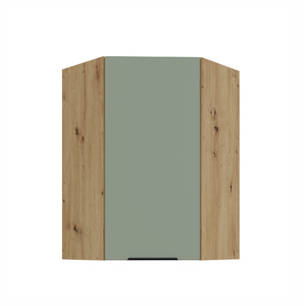 Horní rohová skříňka Aria 60x60 GN-90 1F (45°) Barva korpusu: Dub artisan, Barva dvířek: SA - Aquamarine AFM