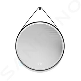 Kielle - Idolio Zrcadlo s LED osvětlením a vyhříváním, průměr 59 cm, černá 50324004