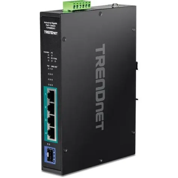 TRENDnet TI-PGM541 / Průmyslový switch / 5 portů / 4x Gigabit PoE+ / 120 W / DIN-Rail / -20~65 °C (TI-PGM541)