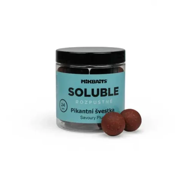 Mikbaits Boilies Pikantní švestka / Rozpustné boilies / 24mm / 250ml (MC0173)