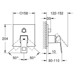 GROHE - Eurocube Baterie pod omítku pro 3 spotřebiče, kartáčovaný Hard Graphite 24094AL0