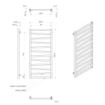 SAPHO - ZIG otopné těleso 600x1334 černá mat ZG613B