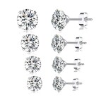 Elenys stříbrné peckové náušnice se zirkonem Clarity Průměr zirkonu: 6 mm