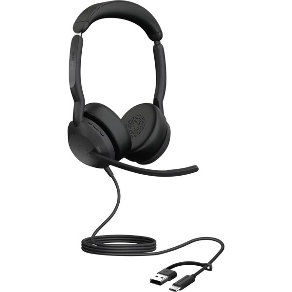 Jabra Evolve2 50 Sluchátka On Ear kabelová, Bluetooth® stereo černá Redukce šumu mikrofonu, Potlačení hluku headset, Vypnutí zvuku mikrofonu, regulace