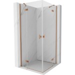 MEXEN/S - Mist H Duo sprchový kout dveře křídlové 105 x 105, transparent, měď kartáčovaná 8A5-105L-105P-65-00