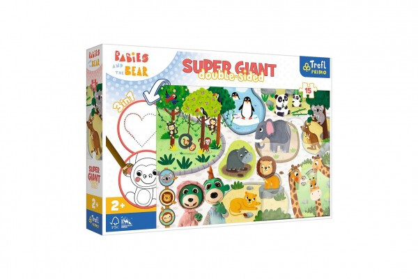 Oboustranné puzzle Treflíci mláďata ZOO SUPER GIANT 15 dílků