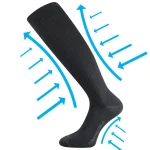 VOXX Podkolenky kompresní slabé z merino WOOLAX s ionty stříbra TMAVĚ ŠEDÉ 39-42 114259