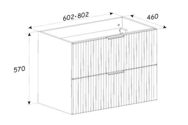 COMAD - Skříňka pod umyvadlo 80cm 2 zásuvky ADEL BLACK 5907611654859