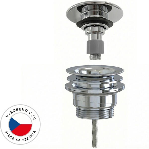 CERANO Umyvadlová výpusť - 5/4“ click-clack - univerzální - neuzavíratelná - plast - chrom