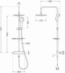 MEXEN/S - KT05 vanový sloup s termostatickou baterií, chrom/bílá 779000593-00