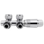 CERANO - Připojovací radiátorový ventil s termostatickou hlavicí - středové připojení 50mm - chrom CER-478129