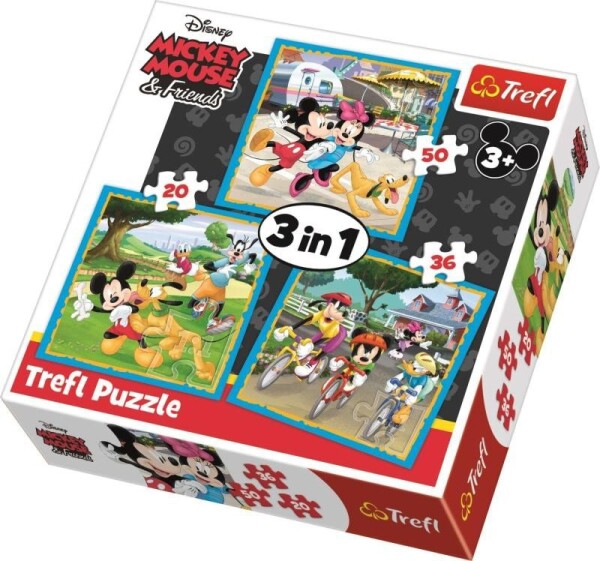 Trefl Puzzle Mickey Mouse a přátelé 3v1 (20,36,50 dílků)