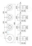 PAFFONI - Modular Box Termostatická baterie pod omítku, pro 3 spotřebiče, matná bílá MDE019BO