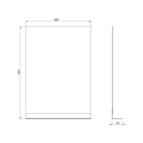 AQUALINE - Zrcadlo s policí 60x85cm, CU free, černá mat 22493S