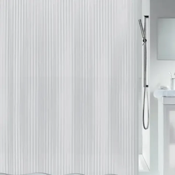 Spirella TWILL sprchový závěs 240 x 180 cm bílý / PEVA (7610583058461)