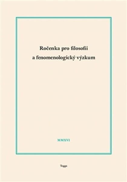 Ročenka pro filosofii fenomenologický výzkum 2016